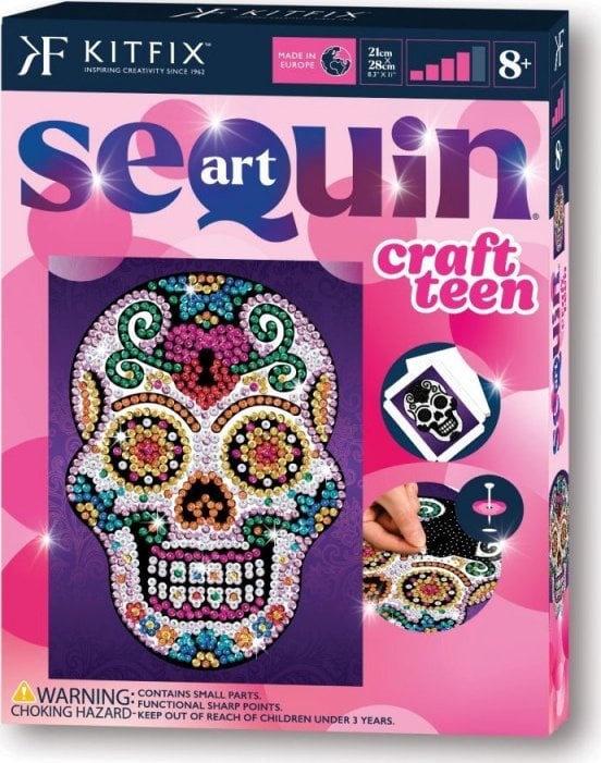 Dover Publications Inc. KITFIX DIY set Sequin Art Craft Teen Sugar Skull