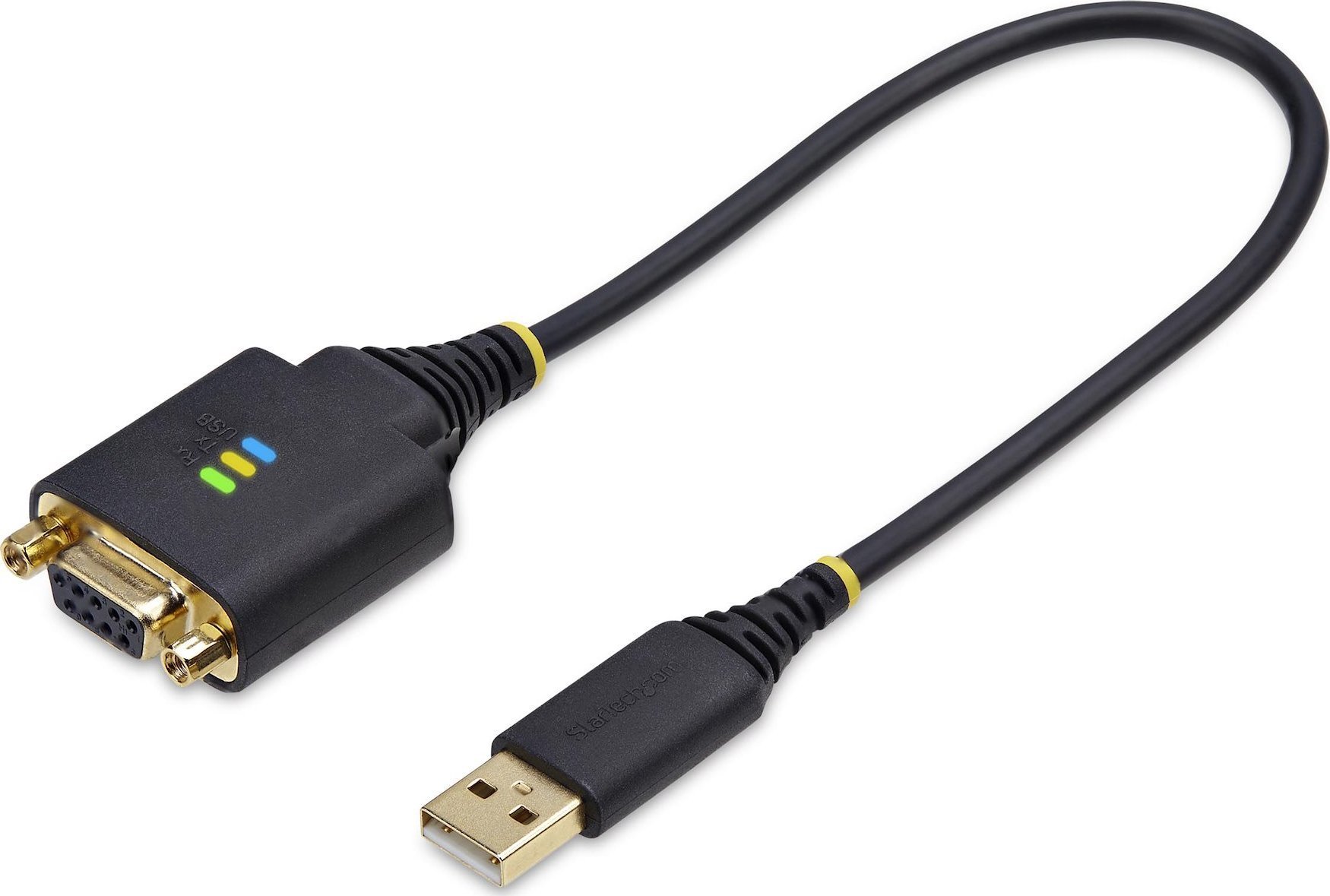 StarTech 1P1FFCN-USB-SERIAL kabel równoległy Czarny 0,3 m USB Typu-A DB-9