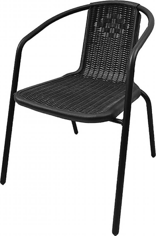 kontrast Krzesło ogrodowe na taras balkon LORETTO czarny