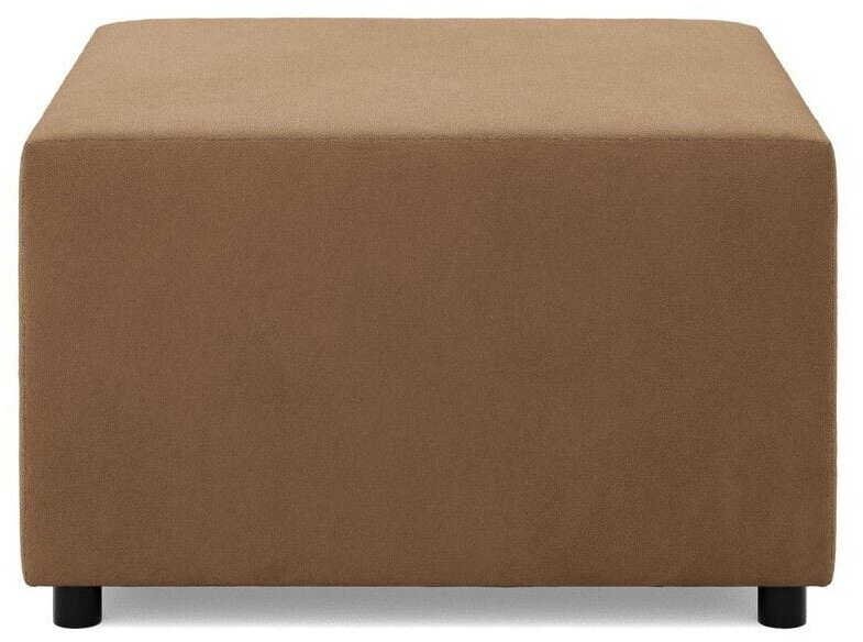Pufa do salonu, podnóżek, BLOM, Mikrofaza, 71x71x40 cm, cappuccino