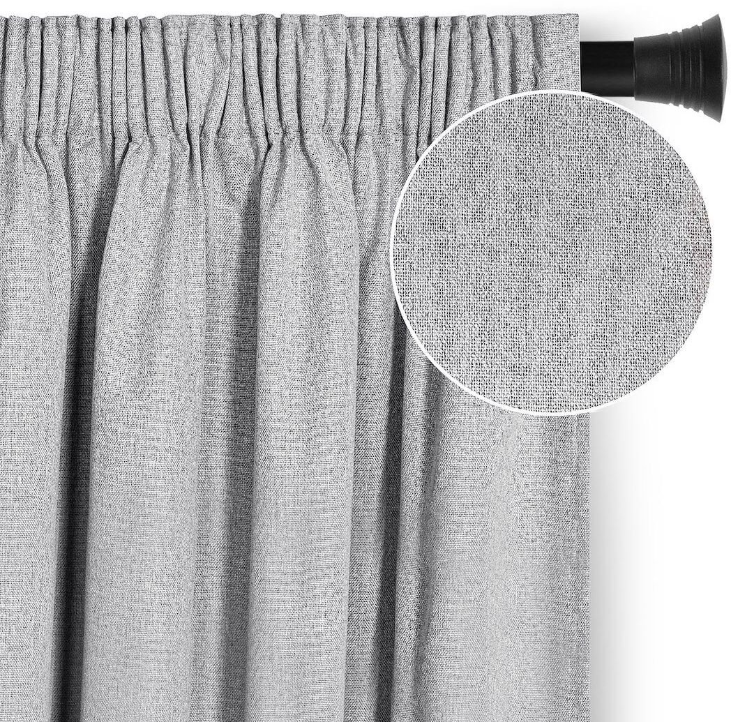 Zasłona blackout 100% CORITA szara 140x250 taśma wave RESTILO