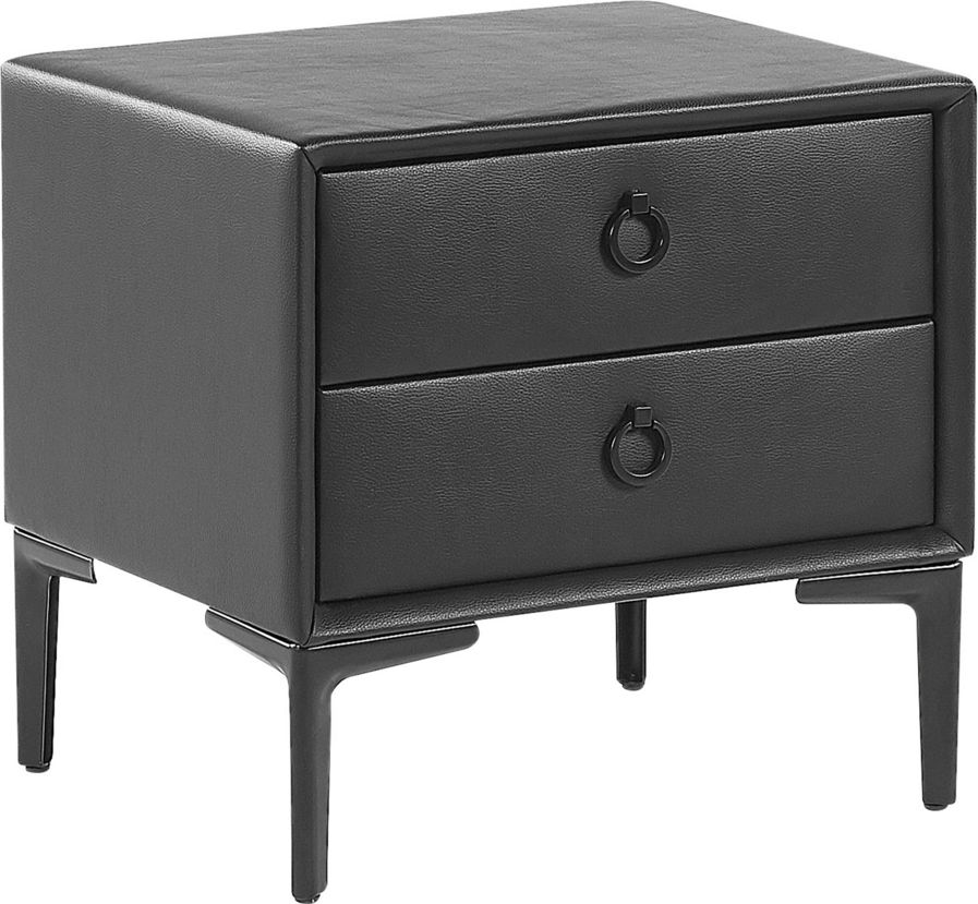 Shumee Szafka nocna ekoskóra czarna SEZANNE