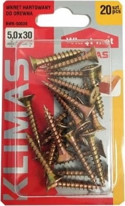 Wkręt-met Wkręty hartowane do drewna 5x30mm 20szt PZ2 złote