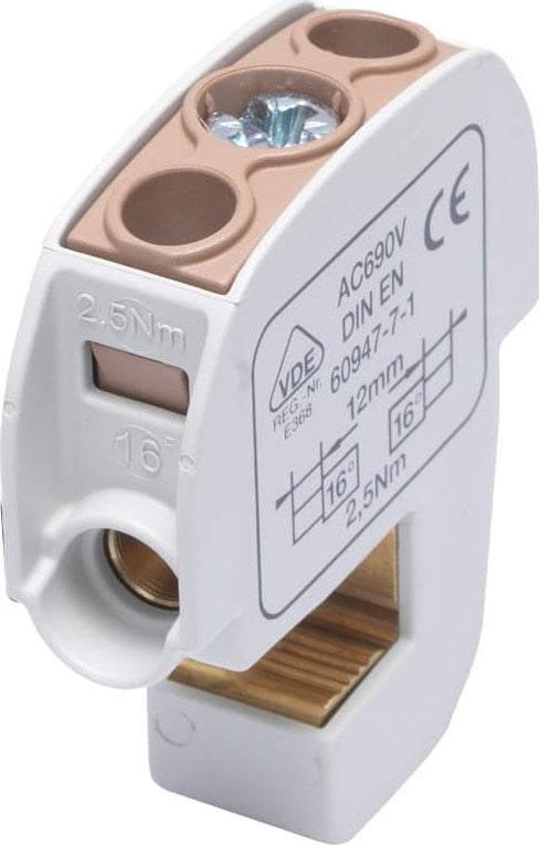 Simet Zacisk izolowany szynowy SBB 16 (86105) SIMBLOCK brązowy 81550015