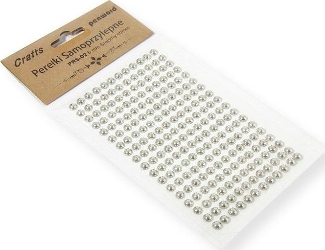 Perełki samoprzylepne srebrny chrom 6mm