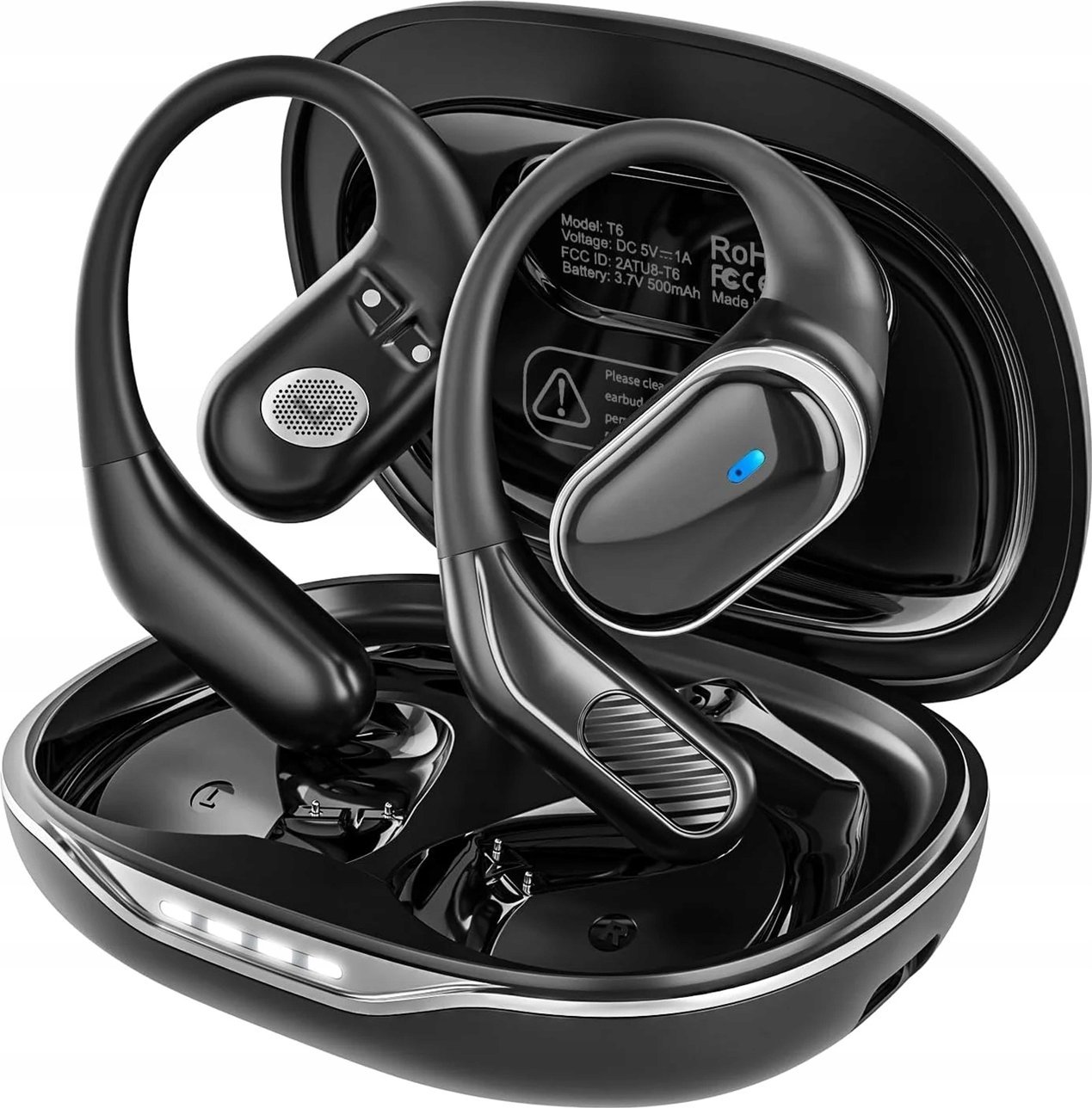 SŁUCHAWKI BEZPRZEWODOWE BLUETOOTH v5.4 ZAUSZNE POWERBANK NA ROWER SPORTOWE