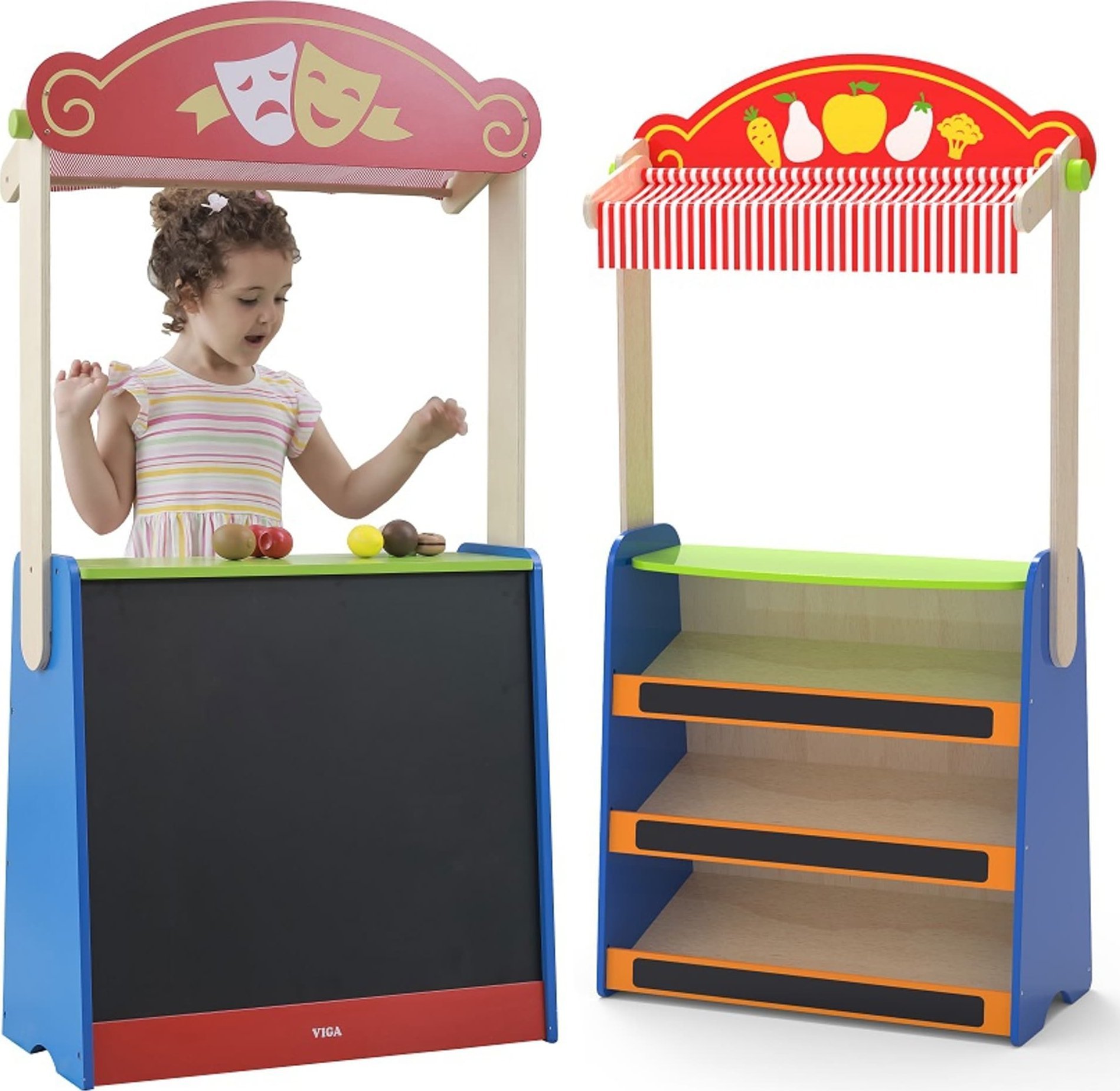Viga Toys VIGA Teatrzyk i Sklep Spożywczy 2w1