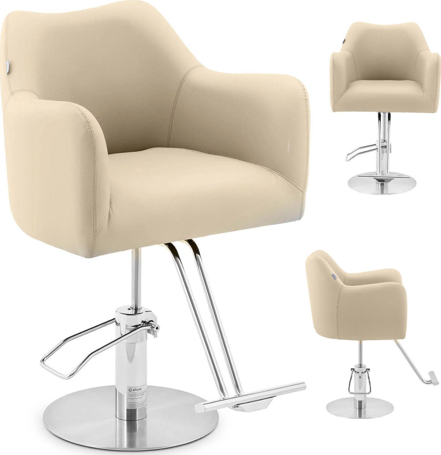 Physa Fotel fryzjerski barberski kosmetyczny z podnóżkiem Physa TILBURY - beżowy Fotel fryzjerski barberski kosmetyczny z podnóżkiem Physa TILBURY - b