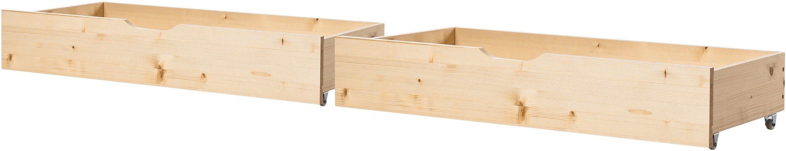 Zestaw 2 szuflad pod łóżko Drewno sosnowe CRONAT Jasnobrązowy