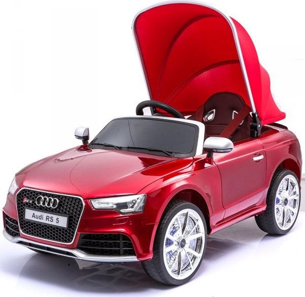 Super-Toys ORYGINALNE AUDI RS 5 Z DASZKIEM, FUNKCJĄ BUJANIA, MIĘKKIM SIEDZENIEM, LAKIER ŚWIECĄCE KOŁA/RS5