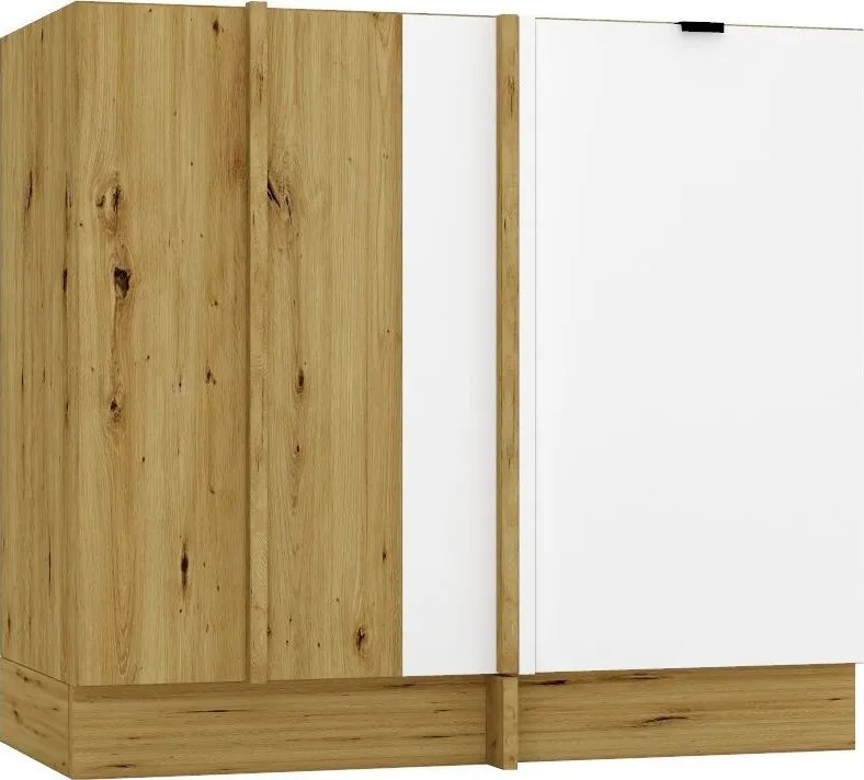 Szafka kuchenna narożna GIANNA DNP90 P/L biała alaska/dąb artisan STOLKAR