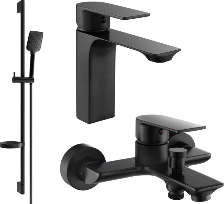 Mexen Mexen Alexa DS62 zestaw wannowy, czarny - 71203DS62-70