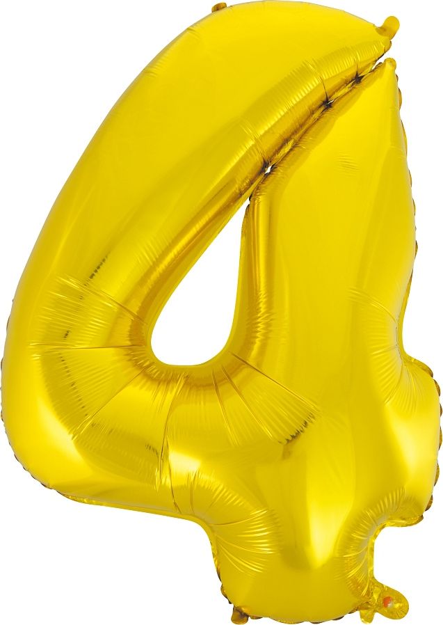 GoDan Balon foliowy cyfra "4" złota, 85cm