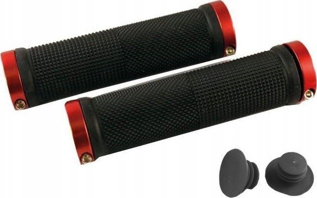 Korbi SKRĘCANE CHWYTY KIEROWNICY GRIPY ROWEROWE CZERWONE