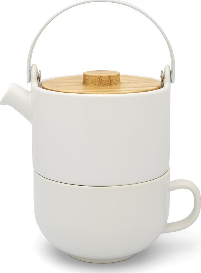 Bredemeijer Bredemeijer Tea-for-one Umea white with Bamboo lid 142007