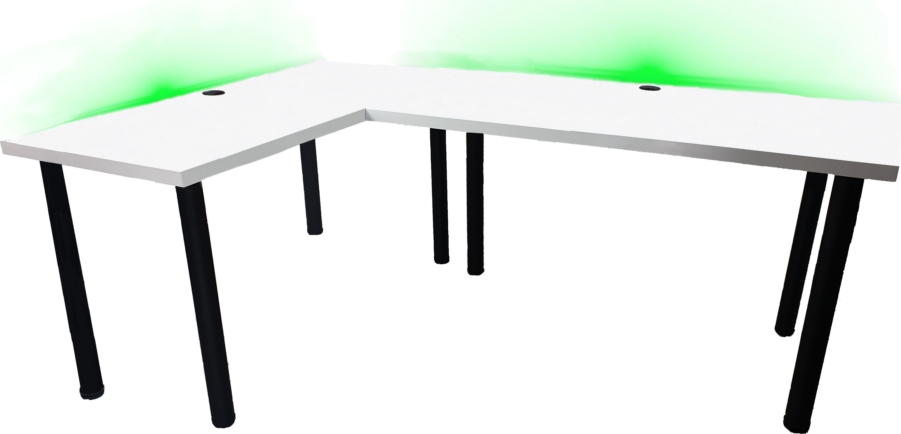 Biurko Daming Model 2 Białe 240 cmx160 cm Podświetlane 16 kolorów