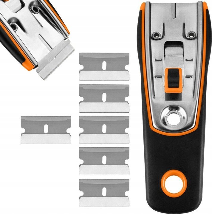 Neo NEO NÓŻ SKROBAK + 6 ostrzy do usuwania naklejek farb kleju taśm 63-019