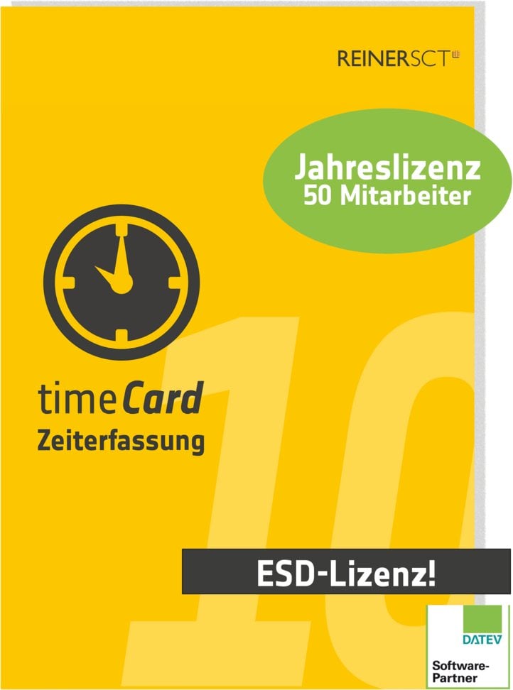 REINERSCT timeCard 10 Zeiterfassung Jahreslizenz fuer 50 Mitarbeiter