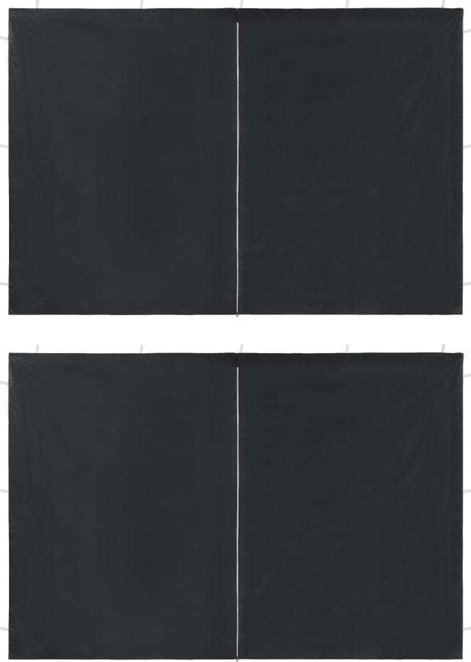 vidaXL Ścianki boczne do namiotu, 2 szt., z suwakiem, PE, antracytowe