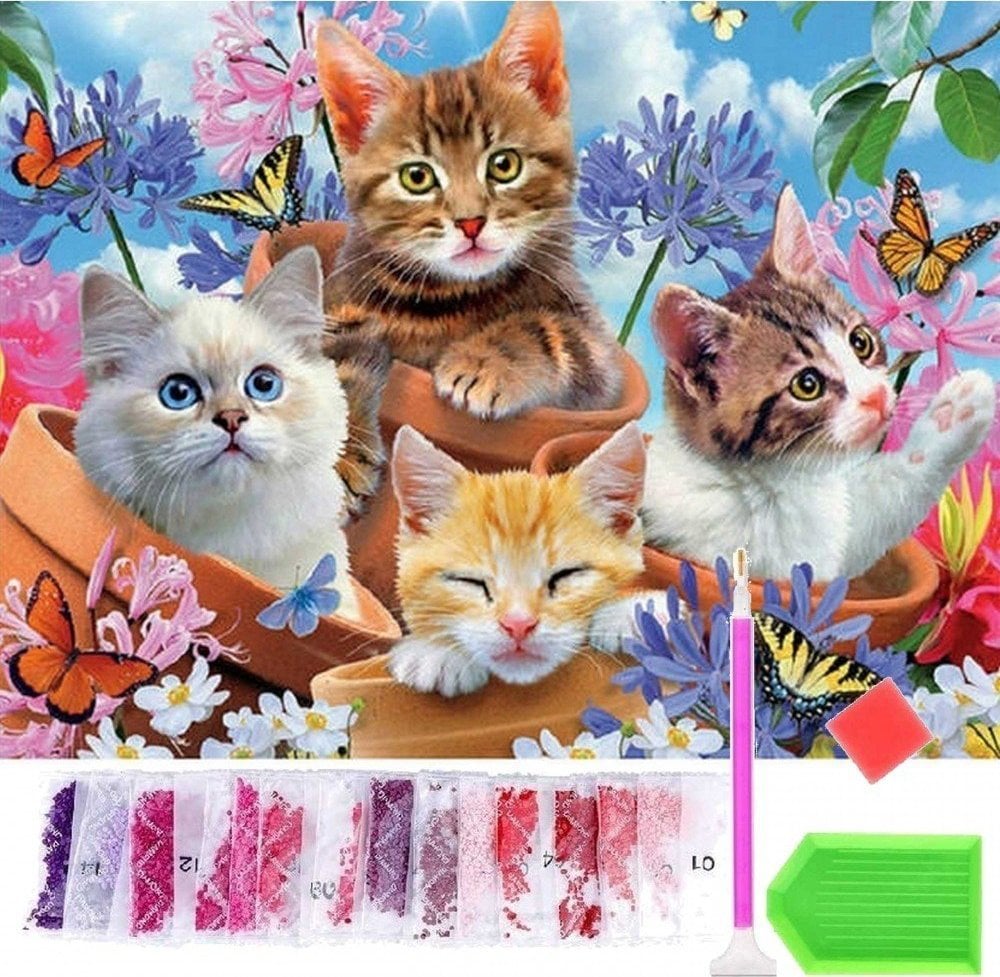 Norimpex Diamentowa mozaika Kotki z motylkami 6378