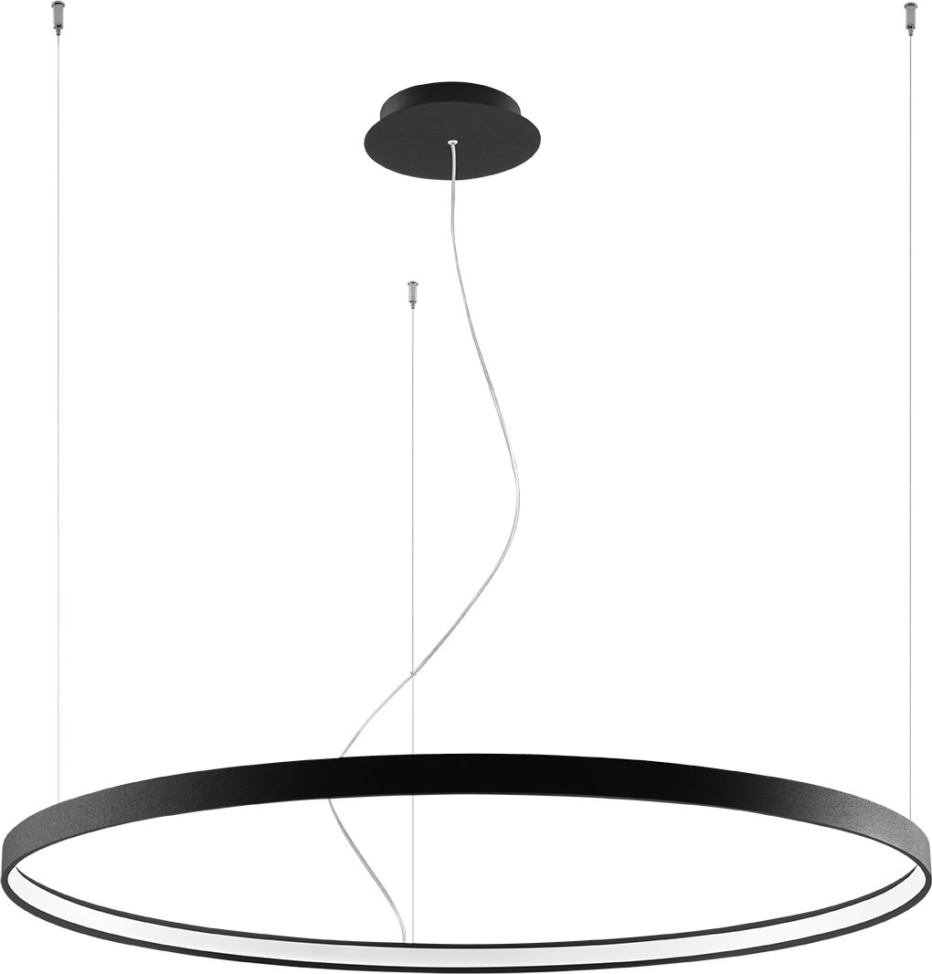 Lampa wisząca Sollux Nowoczesna lampa wisząca LED czarna Sollux THORO okręgi ledowe TH.103
