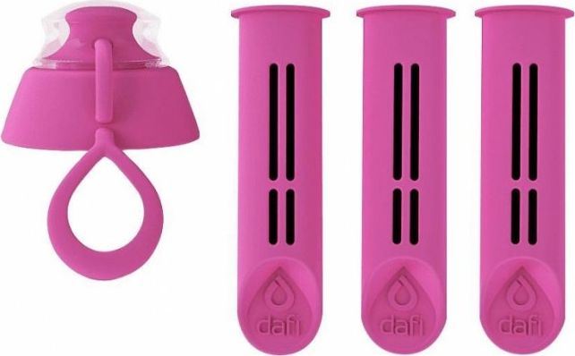 Wkład filtrujący Dafi do butelki + zakrętka Różowy 3 szt.