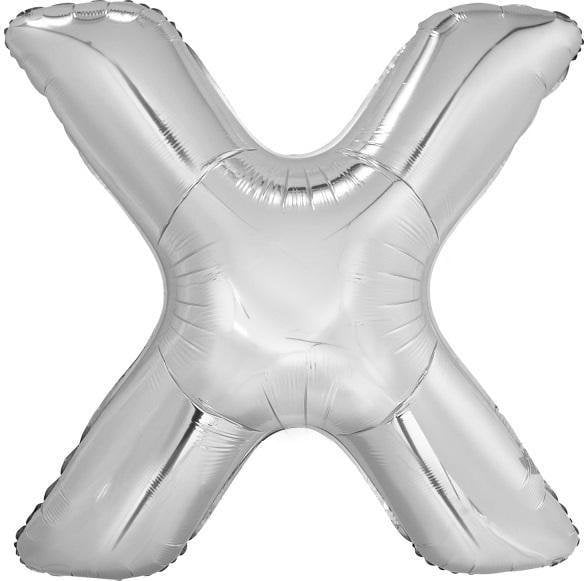 Balon foliowy litera X srebrna 81x86cm