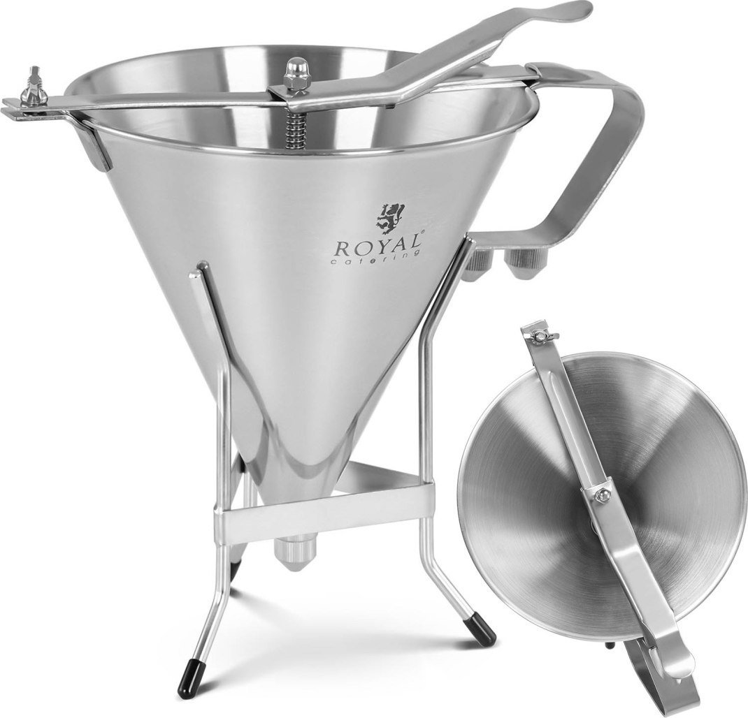 Royal Catering Pistolet dyspenser do sosów kremów na stojaku ze stali nierdzewnej + 3 dysze 1.8 l