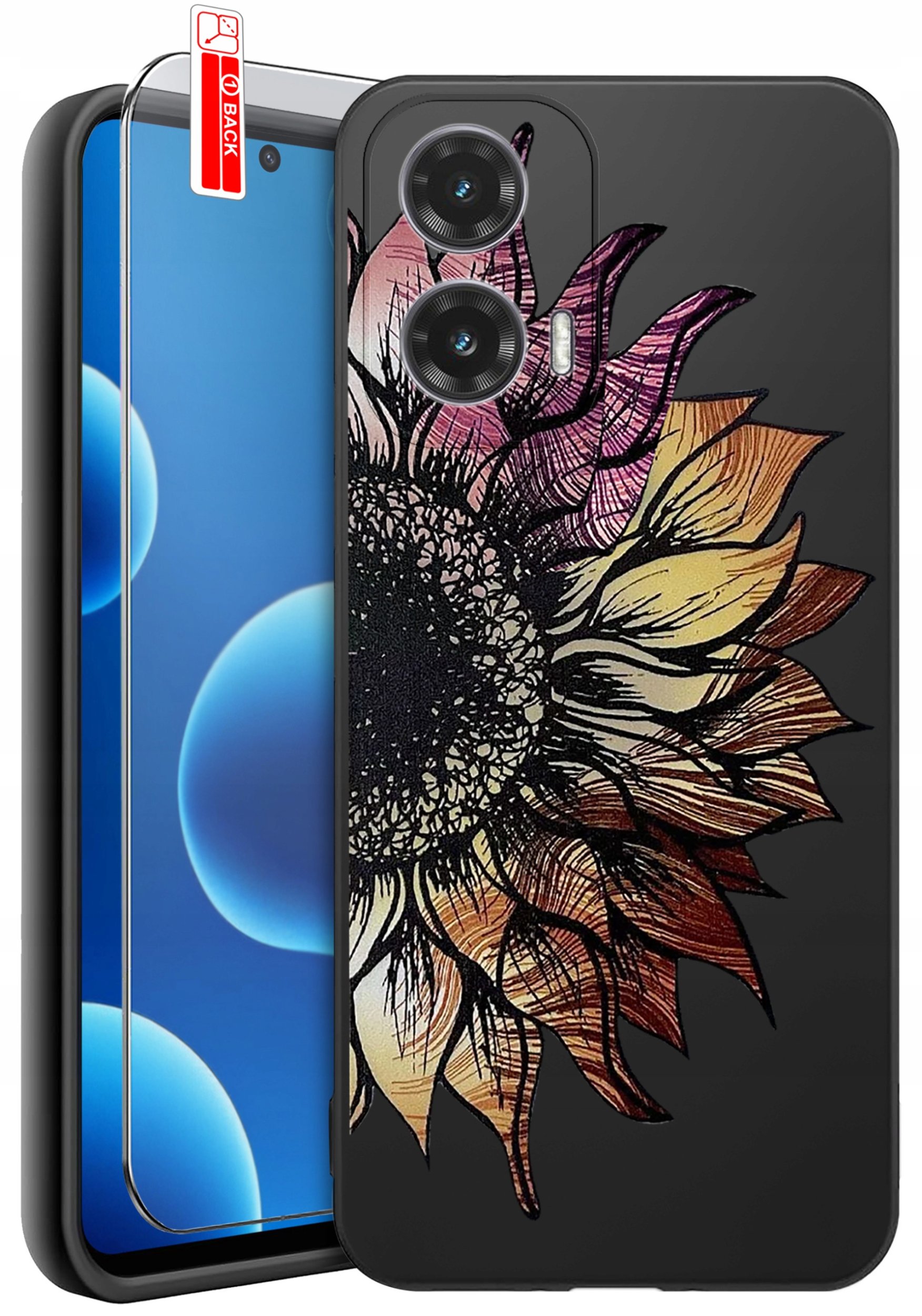 ETUI do Motorola Moto G45 5G | WZORY | SILIKONOWE MATT CASE + SZKŁO 9H