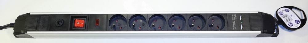 Tradelectra Listwa antyprzepięciowa 2x USB 6x gniazdo sieciowe 16A 3m