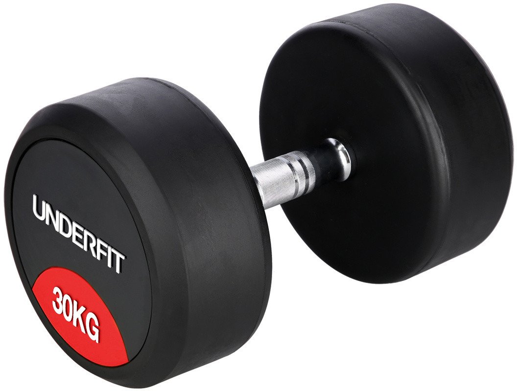 Hantla gumowana 30 kg UNDERFIT do ćwiczeń siłowych fitness