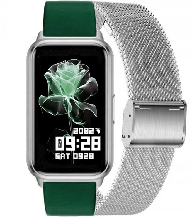 Smartwatch Rubicon Zegarek Damski SMARTWATCH RNCF48-silver/green