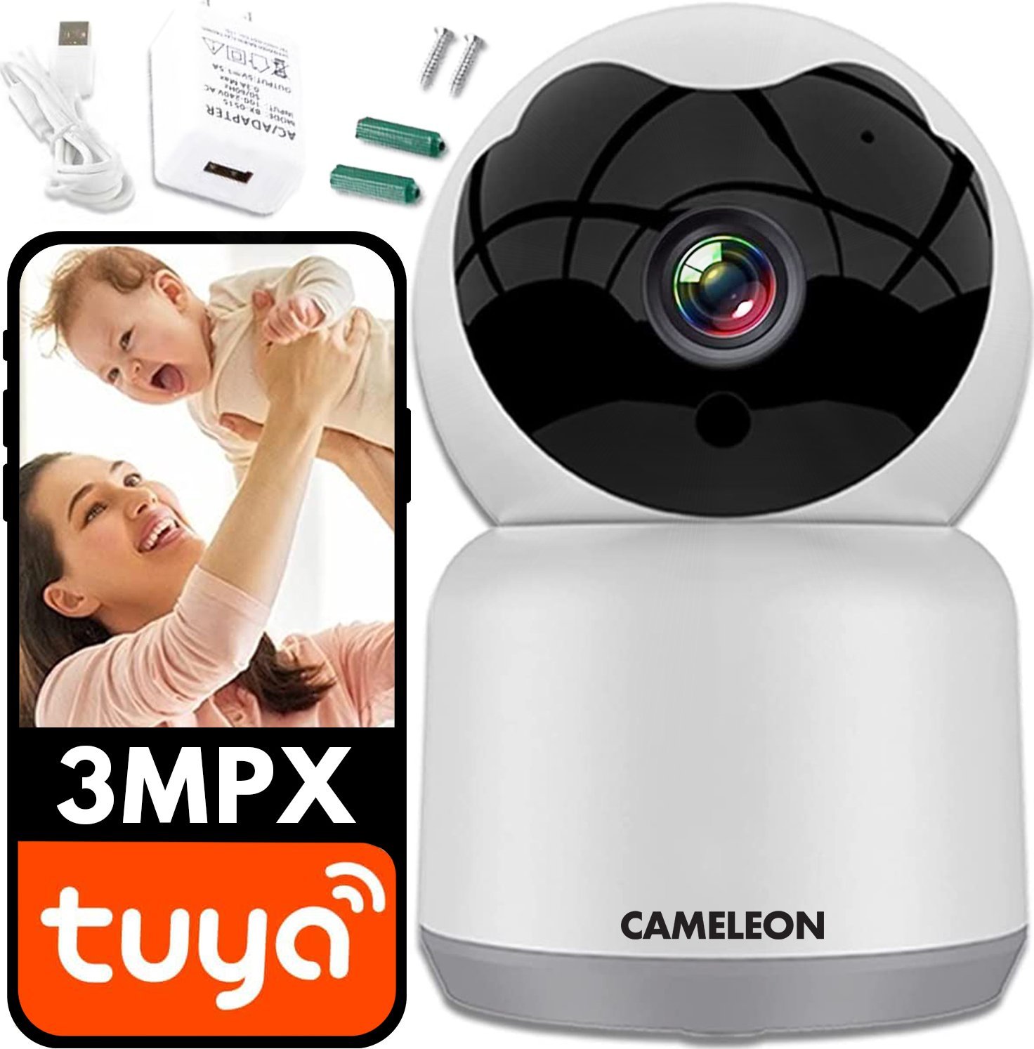 KAMERA MONITORUJĄCA BIAŁA 3MPX Q6