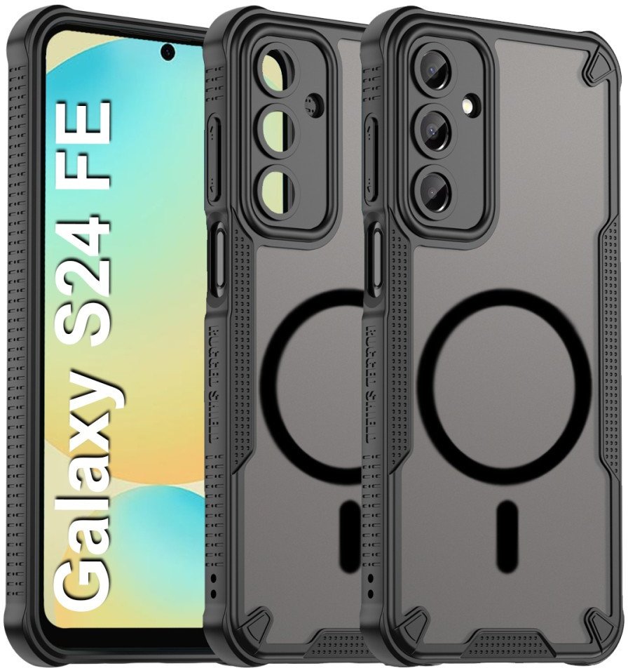 Etui ochronne Magsafe Supero do Samsung Galaxy S24 FE, matowe, pancerne, czarne