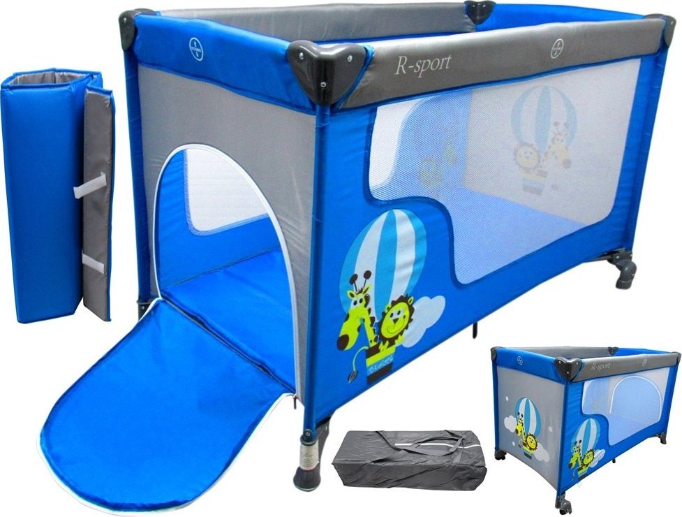 R-Sport Składane Łóżeczko turystyczne K2 Niebiesko-szary R-SPORT Kojec