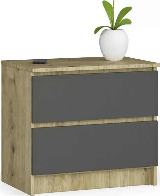 Elior Komoda z gładkim frontem dąb artisan + grafit - Parin 3X