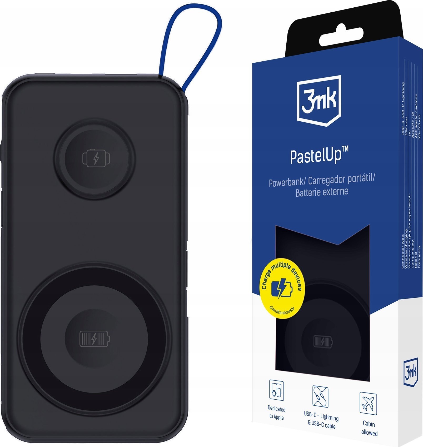 Powerbank 3MK PastelUp 10000mAh Czarny