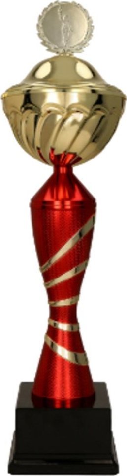 Victoria Sport Puchar metalowy złoto- burgundowy z przykrywką ORAR RD