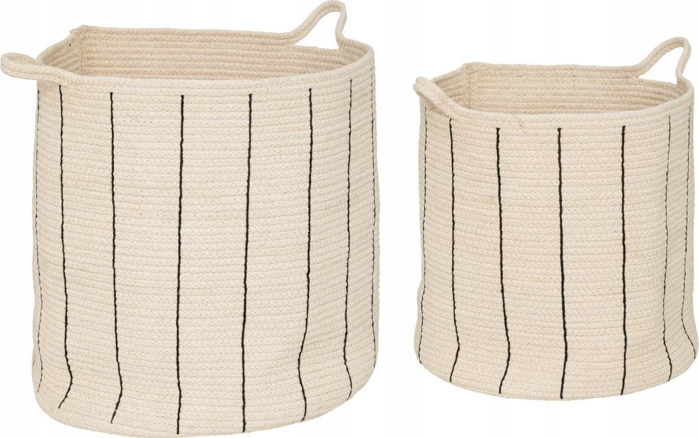 Atmosphera Kosze do przechowywania Cosy, bawełniane, w paski, 2 sztuki