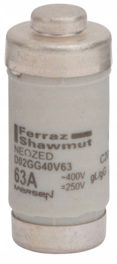 Wkładka bezpiecznikowa D02 gG 400VAC /250VDC 63A C201873