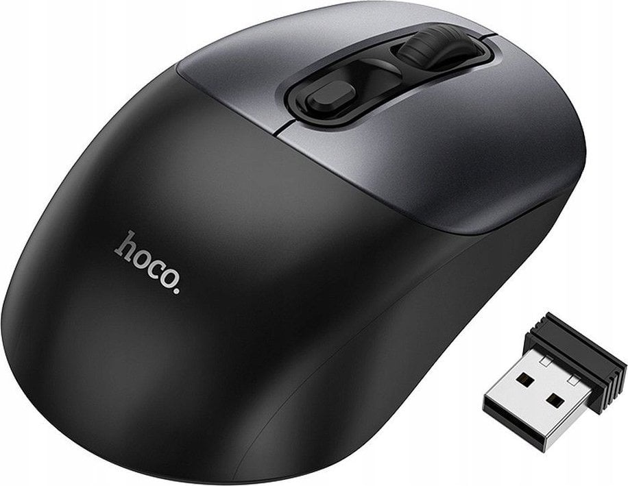 Mysz Hoco HOCO mysz komputerowa bezprzewodowa 2.4G GM28 czarno szara