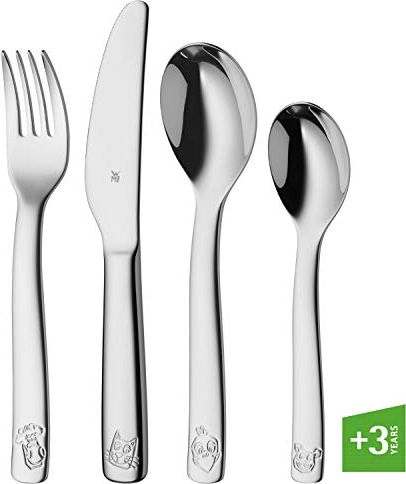 WMF Sztućce dziecięce WMF Farm, sztuki 4, od 3 lat, polerowana stal nierdzewna Cromargan, można myć w zmywarce