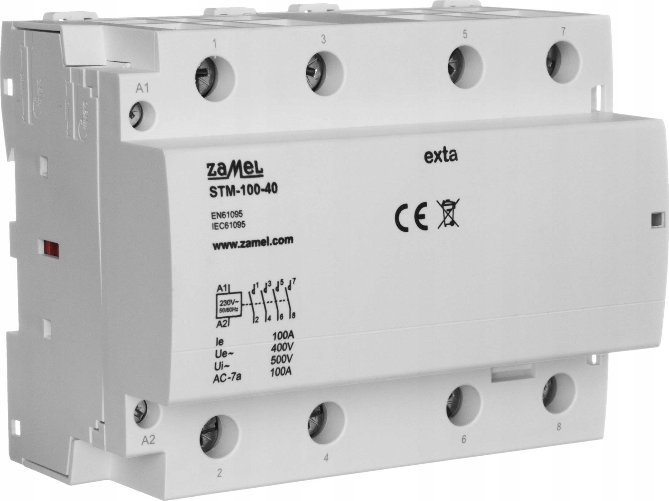 Zamel Stycznik modułowy instalacyjny 100A 4Z 230V AC typ: STM-100-40 EXT10000302