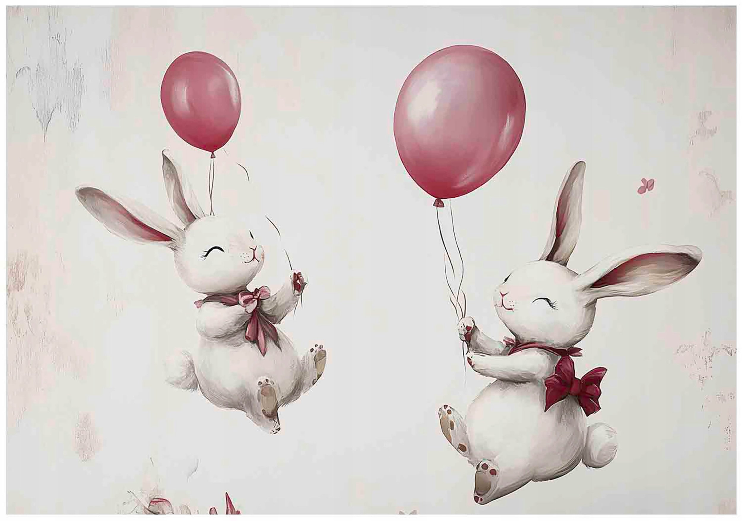Fototapeta Dla Dzieci Króliki Z Balonami Tapeta Do Pokoju Dziecka 300X210