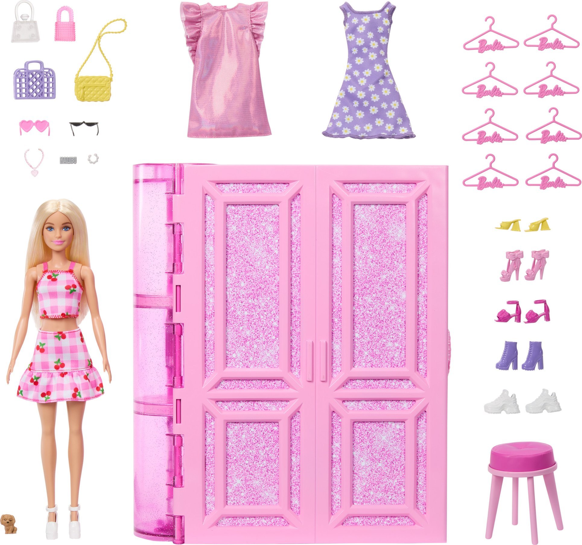 Mattel Barbie Szafa Marzeń z ubraniami Garderoba 3.0 + lalka Barbie + akcesoria (HXD58)
