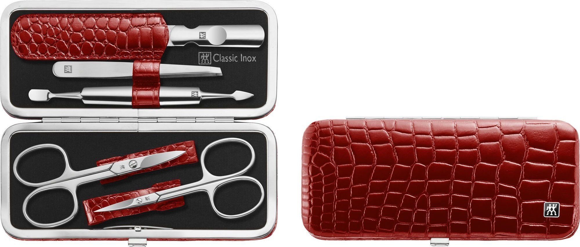 no name Zestaw do manicure Zwilling Classic Inox czerwone etui 5 elementów