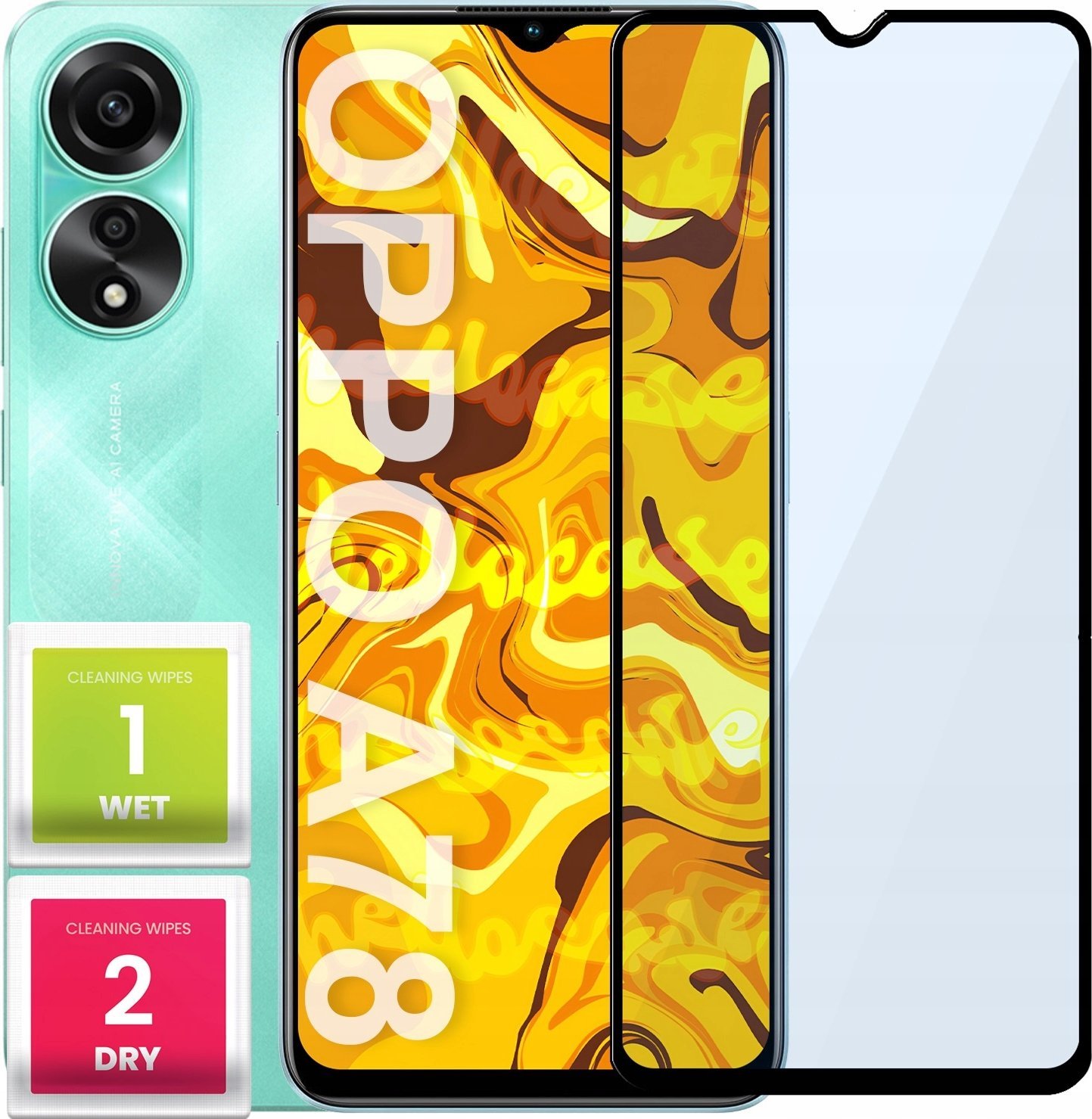 Hello Case SZKŁO HARTOWANE DO OPPO A78 5G / A58 5G PEŁNE NA CAŁY EKRAN SZKIEŁKO SZYBKA