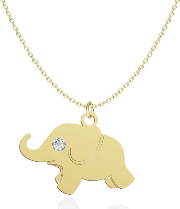 Radziszewska Jewellery Naszyjnik SŁONIK z kryształkiem DEDYKACJA GRATIS