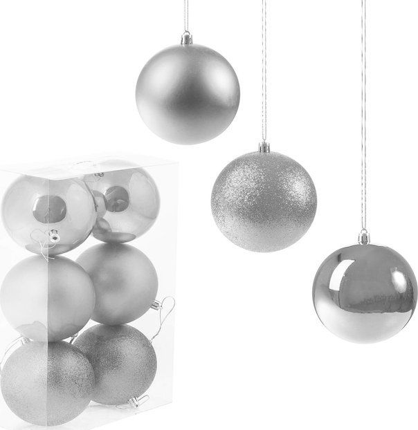 Springos Bombki choinkowe na choinkę 10 cm zestaw 6 szt. UNIWERSALNY