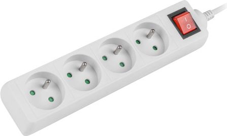 Listwa zasilająca Lanberg PS1 4 gniazda 1.5 m biała (PS1-04E-0150-W)